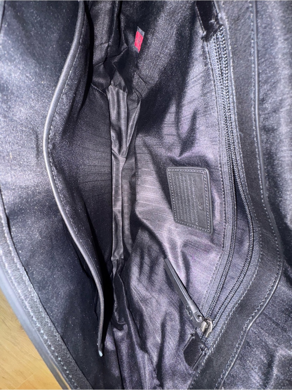 TUMI Black Leather Messenger Bag - Picture 11 of 16